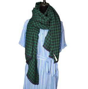 Talbots Plaid Scarf in Green and Blue